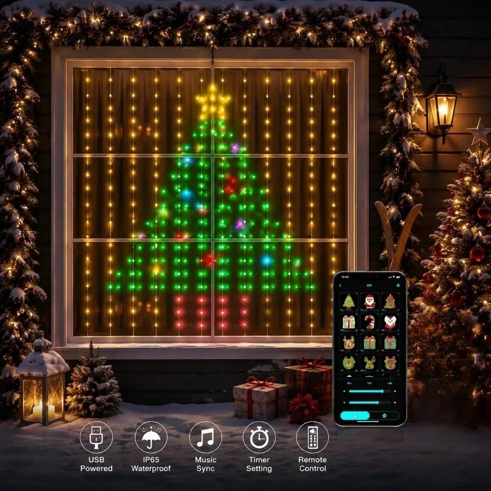 Smart Home Diy - LED Pixel Curtain Lights Bluetooth APP