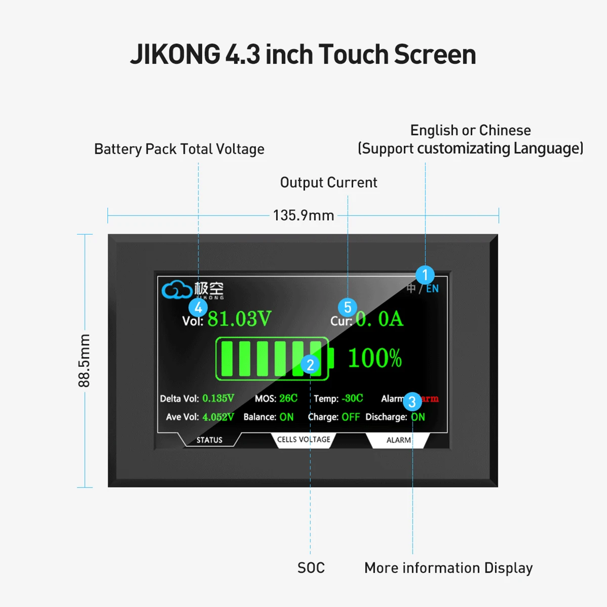 JIKONG V19 Display JKBMS 3.2 I - đánh giá và giá Smart Energy Monitor