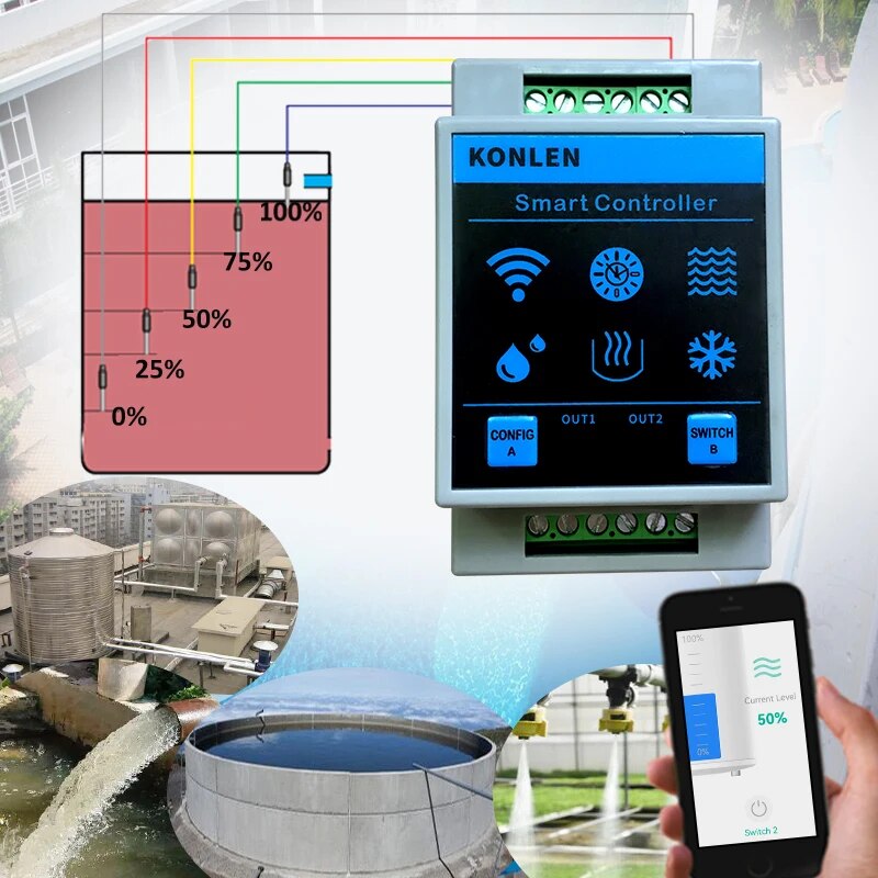 KONLEN Tuya Water Level Sensor - đánh giá và giá Smart Home Water Level Sensor