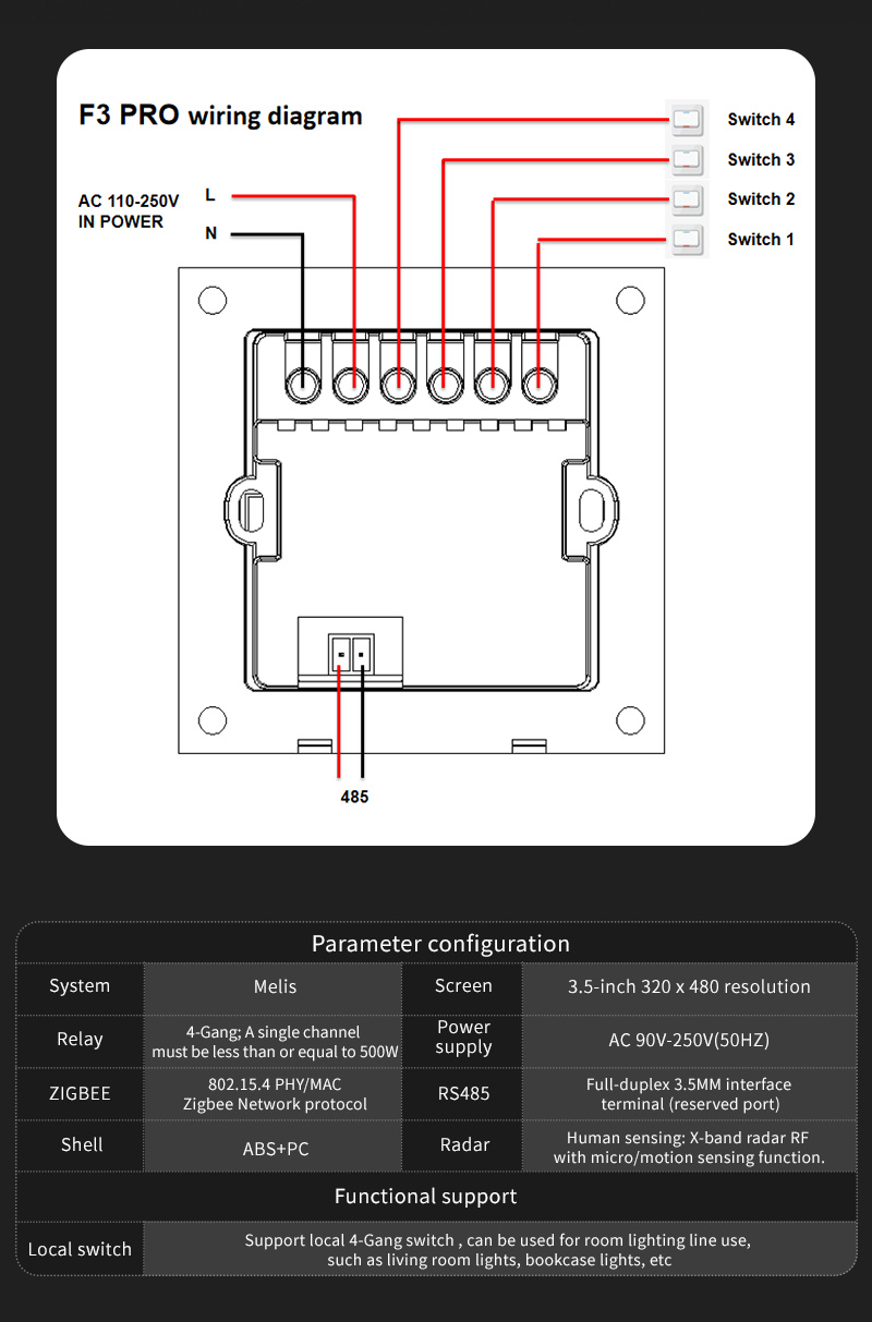 F3 Pro 3.5 Inch IPS Touch Pane - đánh giá và giá Smart Home Appliances