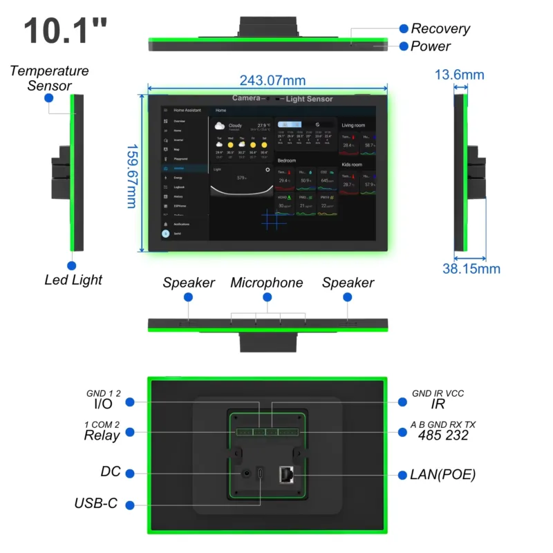 Home Assistant 10.1 Inch Andro - đánh giá và giá Smart Home Display