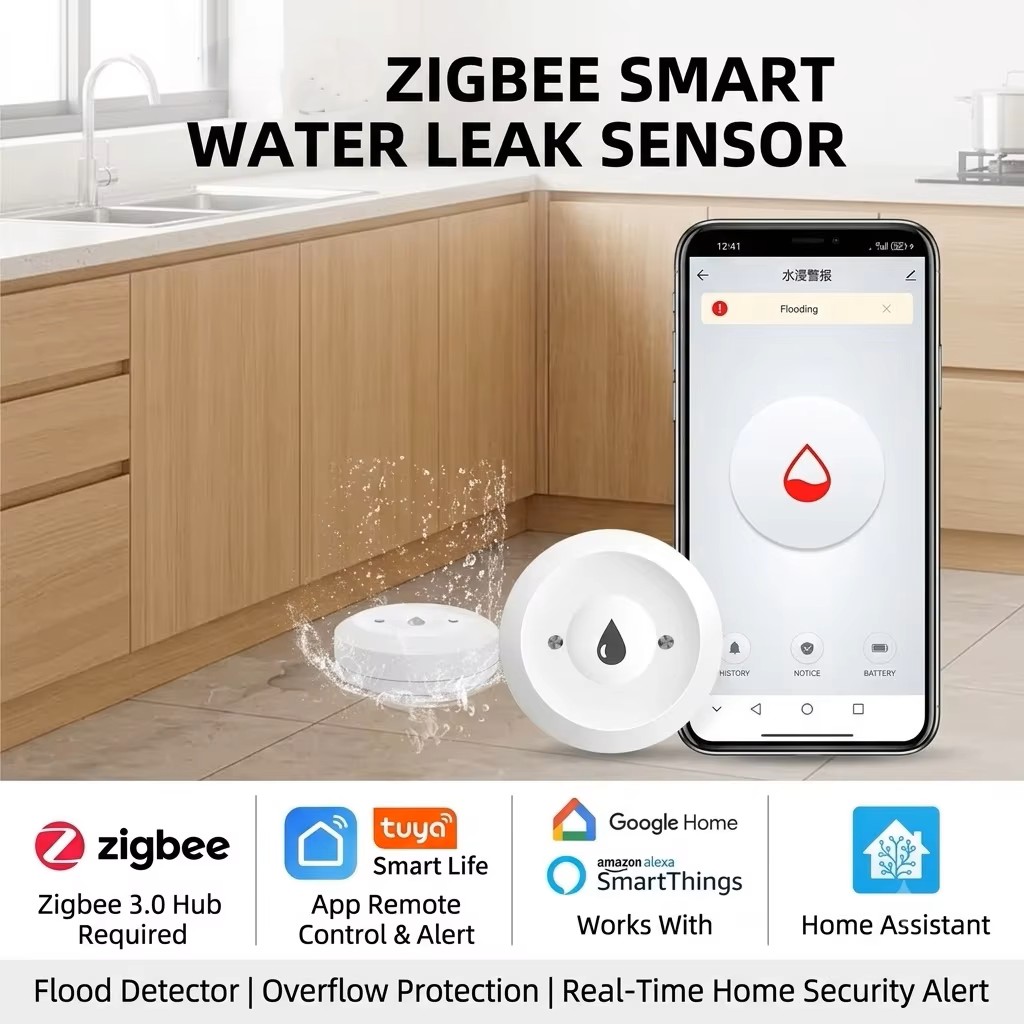 ZigBee 3.0 Smart Water Leak Se - đánh giá và giá Smart Home Hub Apple